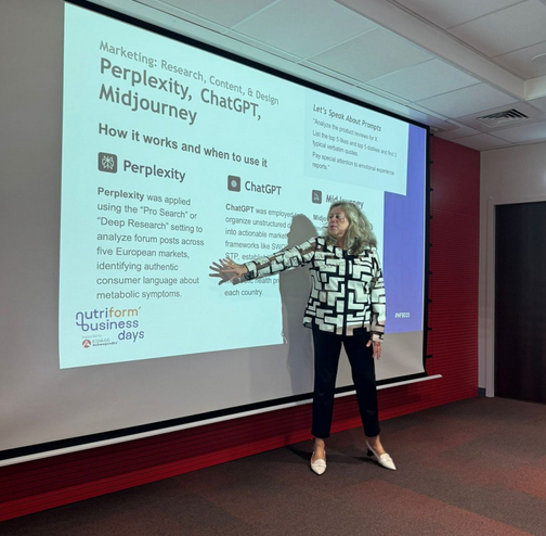 Presentation on Perplexity, ChatGPT, Midjourney at Nutridrom Business Days